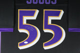 TERRELL SUGGS (Ravens black TOWER) Signed Autographed Framed Jersey JSA