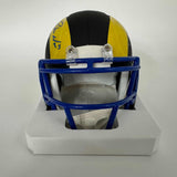 Autographed/Signed Puka Nacua Los Angeles Rams Mini Football Helmet Fanatics COA