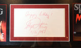 Stephen King Autographed Index Card in Framed "The King of Horror" Collage