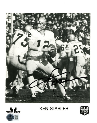 Ken Stabler Autographed Oakland Raiders 8x10 Photo Beckett 45637