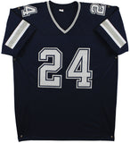 Larry Brown "SB XXX MVP" Signed Navy Blue Pro Style Jersey BAS Witnessed