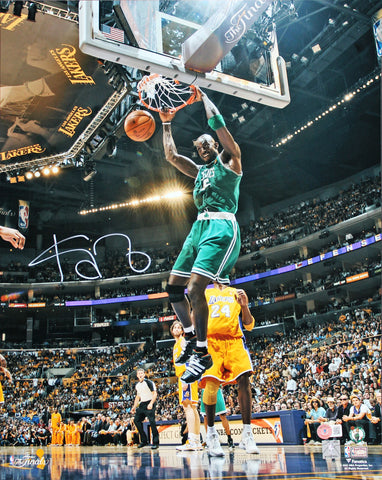 Celtics Kevin Garnett Signed 16x20 Vertical Photo Vs Lakers BAS Witnessed