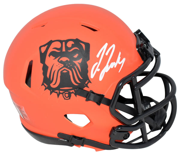 JERRY JEUDY AUTOGRAPHED CLEVELAND BROWNS RAVE SPEED MINI HELMET BECKETT
