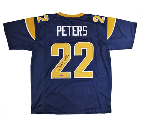 Marcus Peters Signed St. Louis Custom Navy Jersey