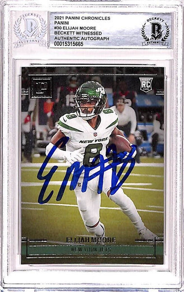 Elijah Moore Signed 2021 Panini Chronicles #PA-30 Trading Card BAS 38703