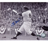 Yogi Berra Signed New York Yankees Unframed 8x10 Black & White Swinging Photo