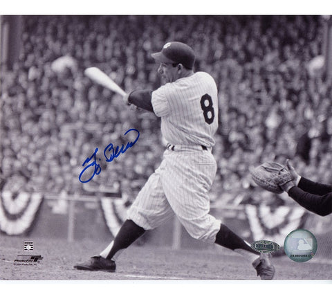 Yogi Berra Signed New York Yankees Unframed 8x10 Black & White Swinging Photo