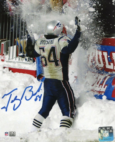 Tedy Bruschi New England Patriots Signed Snow Play 16x20 Patriots Alumni COA