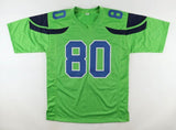 Steve Largent Signed Seattle Seahawks Neon Green Jersey (PSA) NFL HOF 1995 W.R.