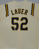 Brewers Pitcher ERIC LAUER Signed Custom Replica Cream Jersey AUTO - JSA