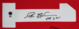 49ers Deion Sanders "HOF 2011" Authentic Signed Red M&N TB Framed Jersey BAS Wit