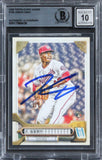 Nationals Josiah Gray Signed 2022 Topps GQ #164 Card Auto Graded 10! BAS Slabbed