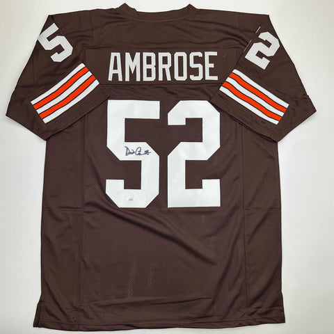 Autographed/Signed Dick Ambrose Cleveland Brown Football Jersey JSA COA