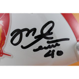Mike Alstott Autographed/Signed Tampa Bay Bucaneers TB Mini Helmet Beckett 49113