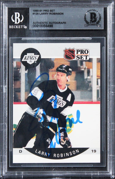 Kings Larry Robinson Authentic Signed 1990 Pro Set #125 Card BAS Slabbed