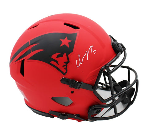 Christian Gonzalez Signed New England Patriots Speed Authentic Rave NFL Helmet