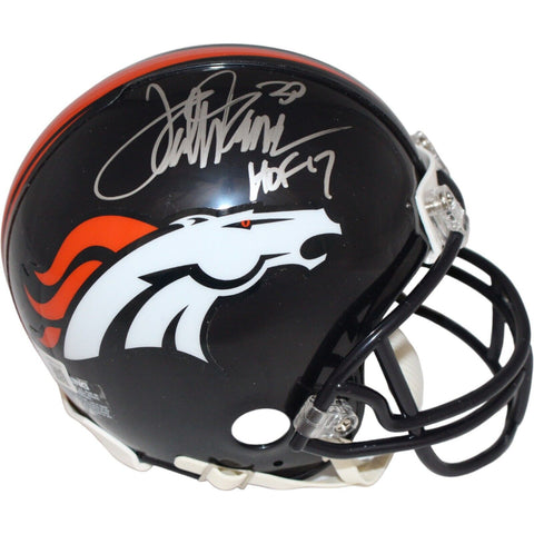 Terrell Davis Signed Denver Broncos VSR4 HOF Mini Helmet Beckett 42238