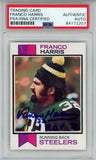 Franco Harris Autographed 1973 Topps #89 Rookie Card ROY PSA Slab 43585