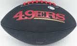 Joe Montana Autographed 49ers Black Logo Football Beckett Witness #WA82195