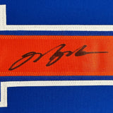 FRAMED Autographed/Signed MARK MESSIER 35x39 Edmonton Blue Jersey JSA COA