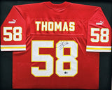 Chiefs Derrick Thomas Autographed Signed Framed Red Puma Jersey Beckett #AC74568