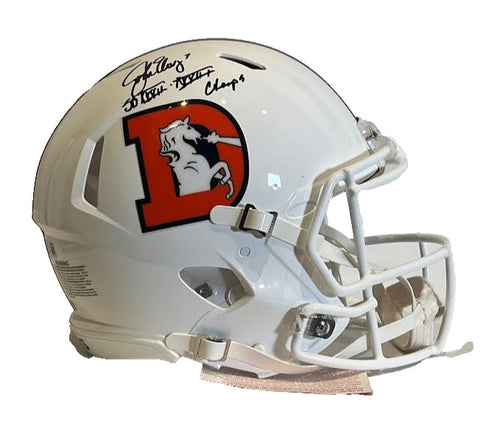 John Elway Autographed Pro Speed Snowcapped Broncos Helmet BAS COA