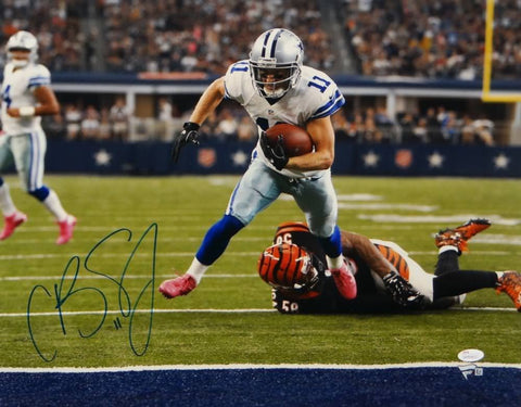 Cole Beasley Autographed Cowboys16x20 Scoring TD Photo - JSA W Auth *Blue
