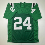 Autographed/Signed Darrelle Revis New York Green Football Jersey JSA COA