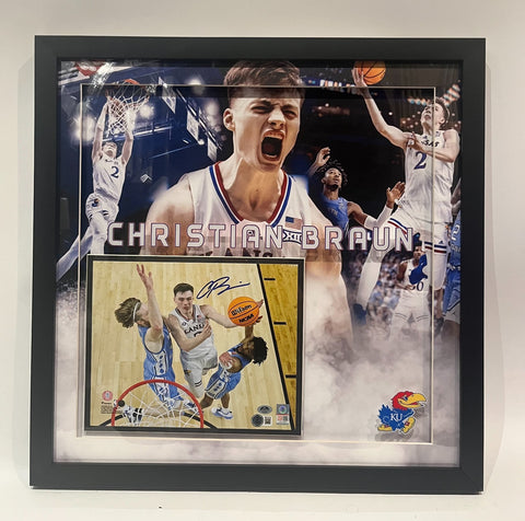 Christian Braun Autographed Kansas Jayhawks 8x10 Photo - 3D Framed | BAS COA