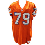 Dave Widell Signed Broncos Game Used Wilson Orange Jersey BAS 45055