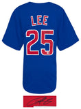 Derrek Lee (CHICAGO CUBS) Signed Blue Custom Baseball Jersey - (JSA COA)