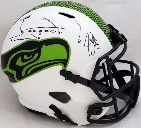 Jim Zorn Autographed Seahawks Lunar Eclipse Full Size Helmet Play Call MCS