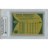 Tony Dorsett Autographed 1989 Topps 240 Slabbed Trading Card Beckett 45893