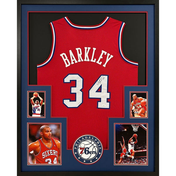 Charles Barkley Autographed Signed Framed 76ers Philadelphia Jersey JSA