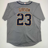 Autographed/Signed Kirk Gibson Detroit Tigers Grey Jersey Beckett BAS COA
