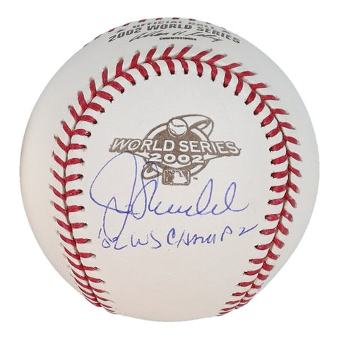 Joe Maddon Signed 2002 Anaheim Angels World Series Baseball (JSA) Bench Coach