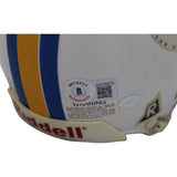 John Elway Signed Denver Broncos SB XXXII Replica Mini Helmet As Is BAS 44725