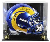 Rams Jared Verse & Braden Fiske Signed Full Size Speed Rep Helmet W/ Case BAS W