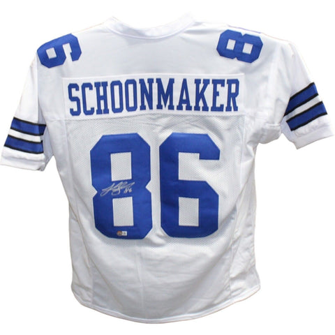 Luke Schoonmaker Autographed/Signed Pro Style White Jersey Beckett 42735