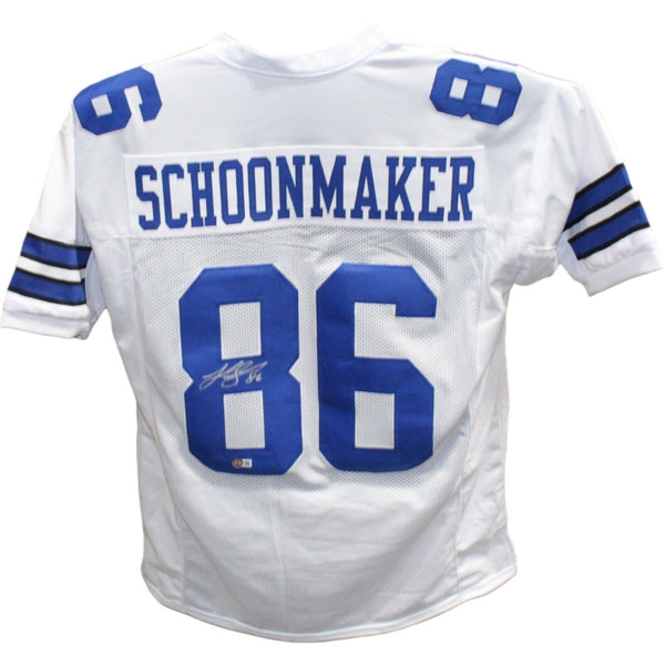 Luke Schoonmaker Autographed/Signed Pro Style White Jersey Beckett 42735