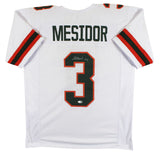 Miami Akheem Mesidor Authentic Signed White Pro Style Jersey JSA Witness