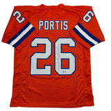 Autographed/Signed Clinton Portis Denver Retro Orange Jersey Beckett BAS COA