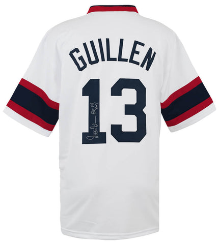 Ozzie Guillen Signed White Custom Baseball Jersey w/85 AL ROY - (SCHWARTZ COA)