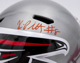 Kyle Pitts Autographed Falcons Flash Full Size Speed Helmet Beckett WL43906