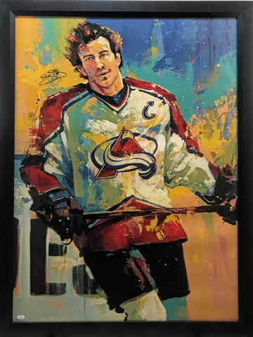 Joe Sakic Autographed Framed Giclee Canvas -- Colorado Avalanche | JSA COA