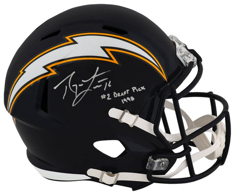 Ryan Leaf Signed Chargers T/B Riddell Full Size Replica Helmet w/#2 Pick -SS COA