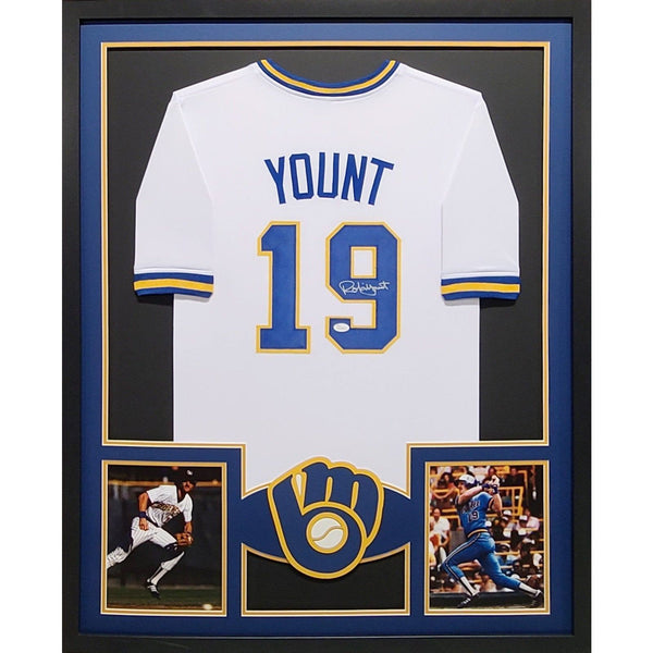 Robin Yount Autographed Signed Framed Milwaukee Brewers Jersey JSA