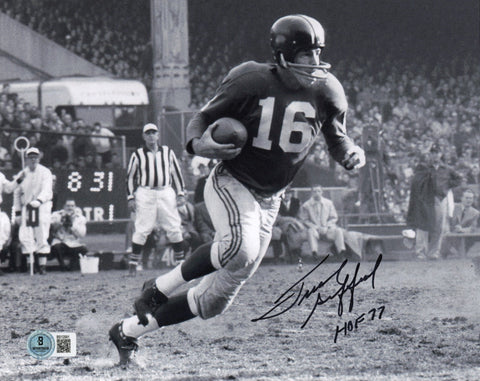 Frank Gifford Autographed Signed 8x10 Photo Giants "HOF 77" Beckett QR #BS12991