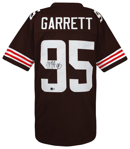 Myles Garrett (BROWNS) Signed Brown Custom Football Jersey - (BECKETT COA)