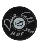Dino Ciccarelli Signed Tampa Bay Lightning Logo Hockey Puck "HOF 2010" (JSA COA)